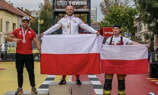 Strażak ze Szczytna trzeci w Europie. Paweł Sokołowski dołożył złoto w sztafecie