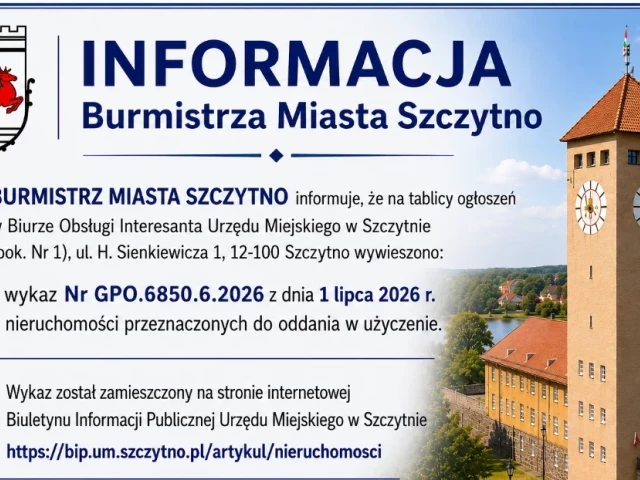 Informacja Burmistrza Miasta Szczytno