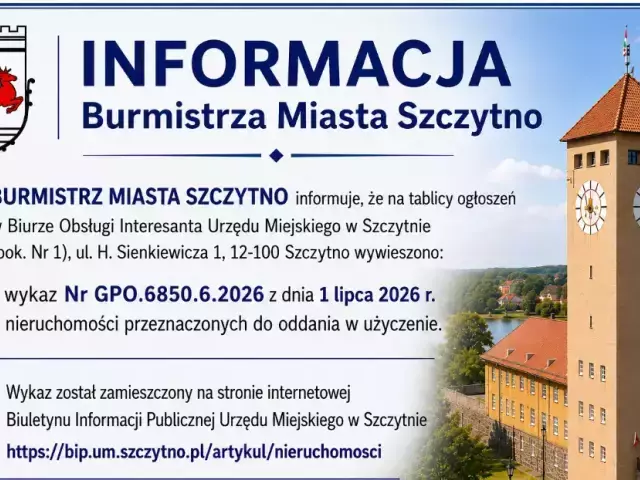 Informacja Burmistrza Miasta Szczytno
