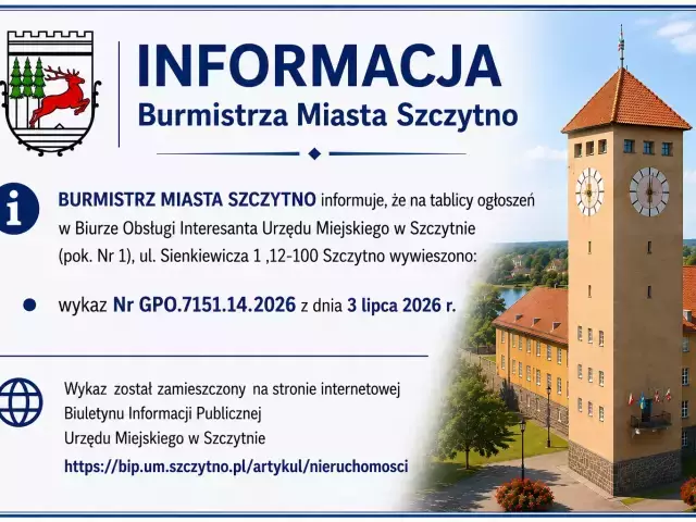 Informacja Burmistrza Miasta Szczytno