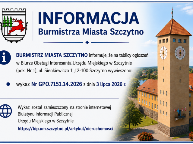 Informacja Burmistrza Miasta Szczytno
