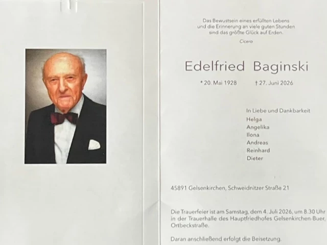 Nie żyje Edelfried Baginski. Przez ponad pół wieku budował mosty między dawnym Ortelsburgiem a dzisiejszym Szczytnem
