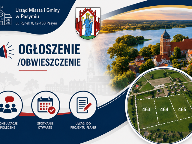 Ogłoszenie Burmistrza Miasta Pasym o konsultacjach społecznych