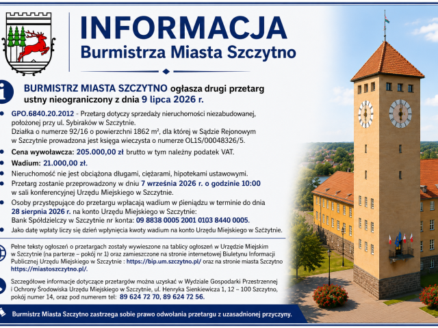 Informacja Burmistrza Miasta Szczytno