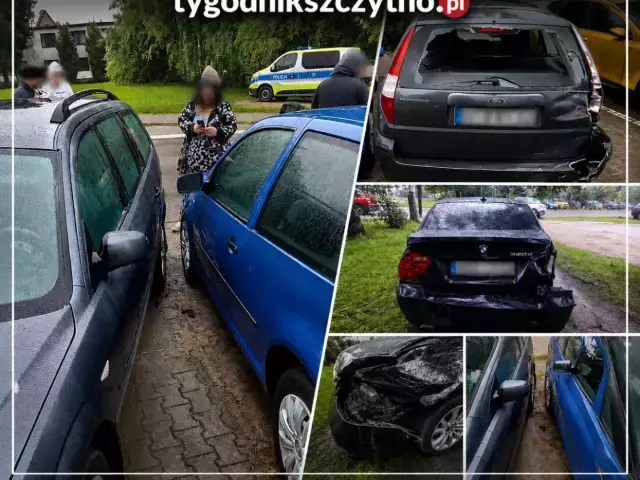 Nocny rajd zakończył się na parkingu? Dwa zaparkowane auta poważnie uszkodzone