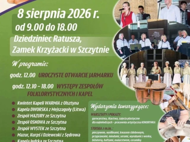 Szczytno wraca do mazurskich korzeni. Jarmark wypełni dziedziniec ratusza muzyką i rzemiosłem
