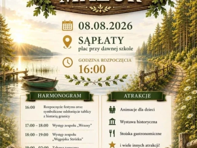 Sąpłaty przypomną historię dawnej granicy. Festyn „Na skraju Mazur” już 8 sierpnia