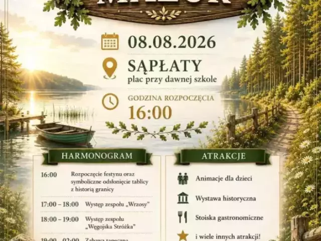 Sąpłaty przypomną historię dawnej granicy. Festyn „Na skraju Mazur” już 8 sierpnia
