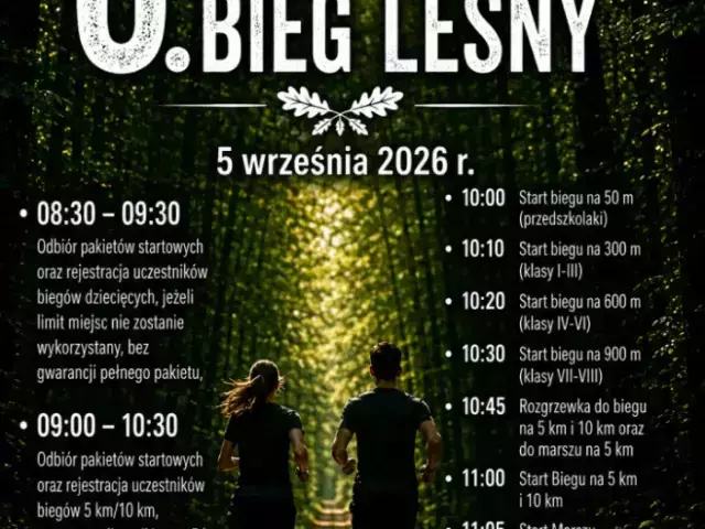 Leśna trasa, biegi dla dzieci i nordic walking. Wielbark zaprasza nad Głęboczek