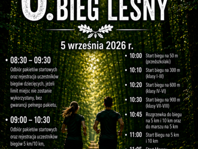 Leśna trasa, biegi dla dzieci i nordic walking. Wielbark zaprasza nad Głęboczek