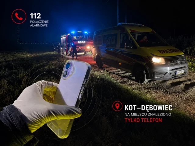 iPhone wezwał służby na trasę Kot–Dębowiec. Na miejscu znaleziono tylko telefon