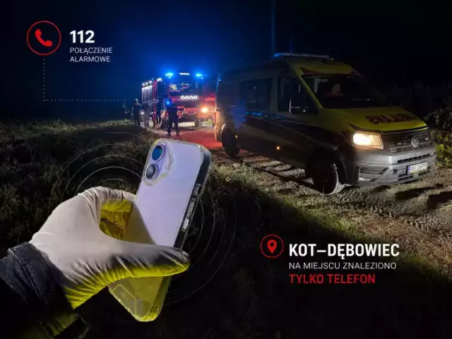 iPhone wezwał służby na trasę Kot–Dębowiec. Na miejscu znaleziono tylko telefon
