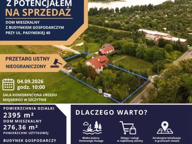 Duża działka blisko jeziora, w granicach Szczytna. Miasto wystawia ją na sprzedaż za 570 tys. zł
