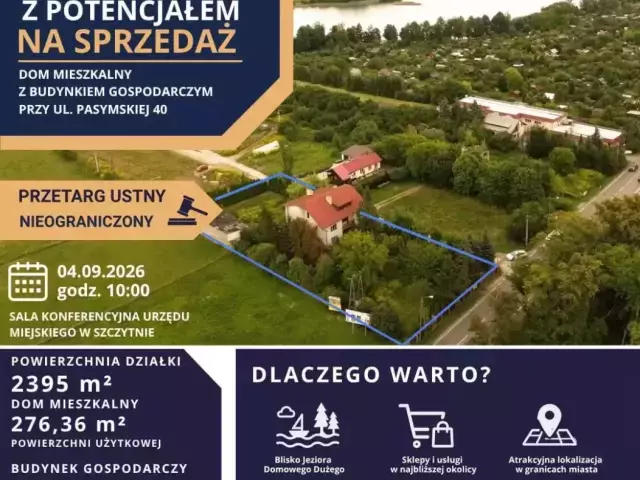 Duża działka blisko jeziora, w granicach Szczytna. Miasto wystawia ją na sprzedaż za 570 tys. zł