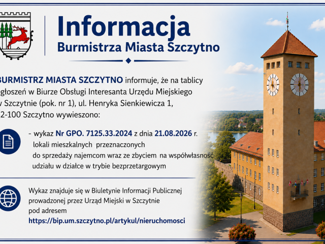 Informacja Burmistrza Miasta Szczytno