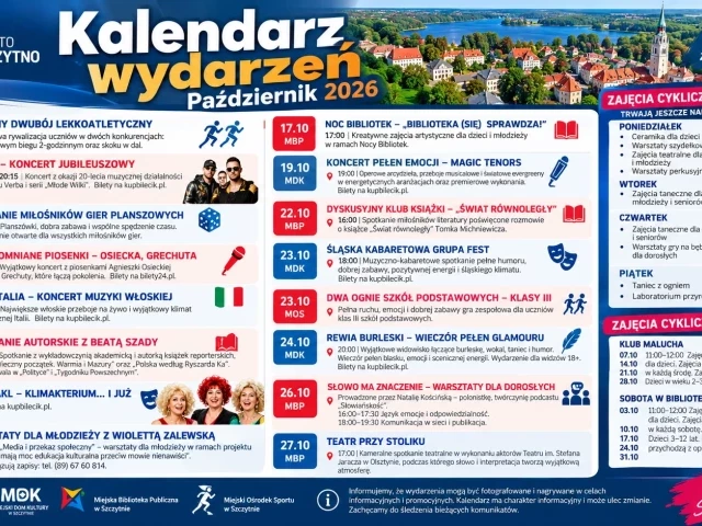 Verba, Grechuta, burleska i Noc Bibliotek. Szczytno rozpisało październik