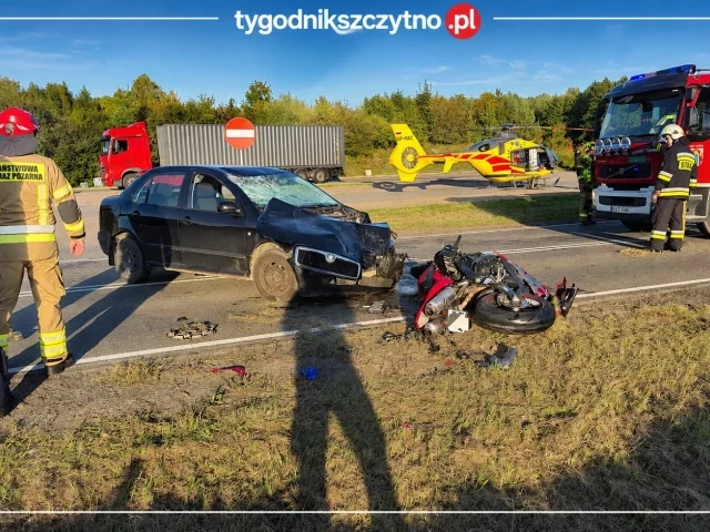 Motocyklista zmarł w szpitalu. Tragiczny finał wypadku w Leleszkach