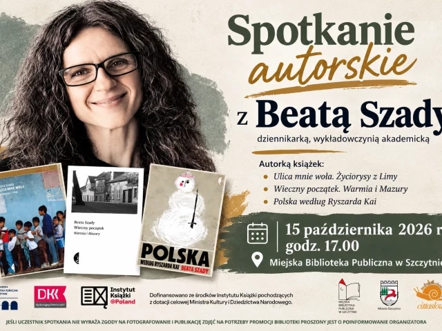 Beata Szady przyjedzie do Szczytna. Spotkanie z reporterką 15 października
