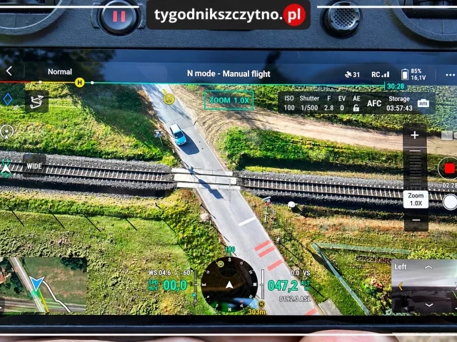 Dron nad przejazdami, 46 mandatów. Kierowcy wpadali na „STOP-ie”