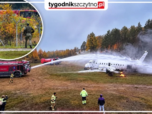 Katastrofa samolotu, ogień przy zbiorniku paliwa i intruzi na lotnisku. Służby ćwiczyły w Szymanach