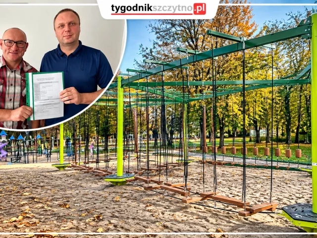Park linowy przy Pasymskiej prawie gotowy. Zwycięski projekt z budżetu obywatelskiego wchodzi w finał