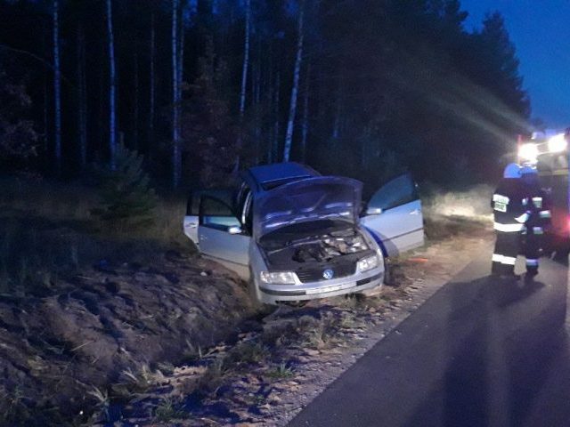 Wypadek pod Księżym Laskiem, ranna jedna osoba