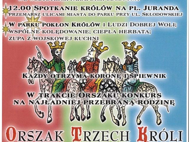 Poniedziałek, 6 styczni - Orszak Trzech Króli w Szczytnie