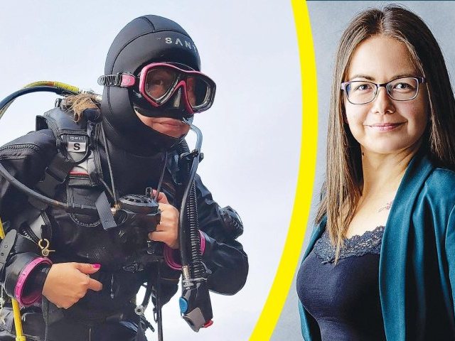 Nurkująca sekretarz gminy (zdjęcia)