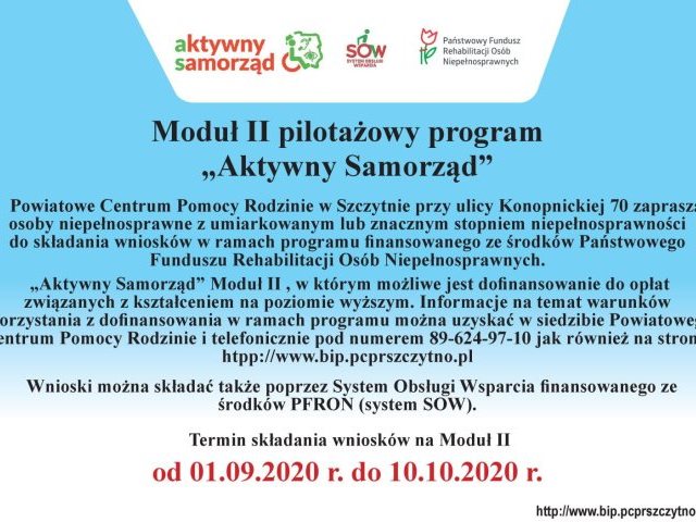 Moduł II pilotażowy program „Aktywny Samorząd”