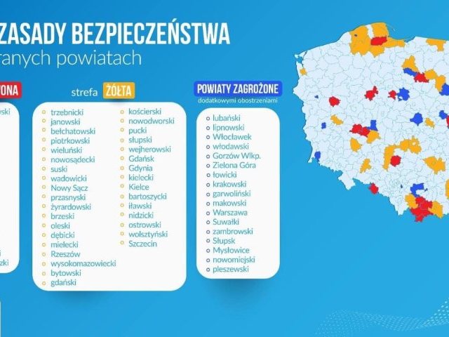 Sąsiednie powiaty od soboty w żółtej i czerwonej strefie