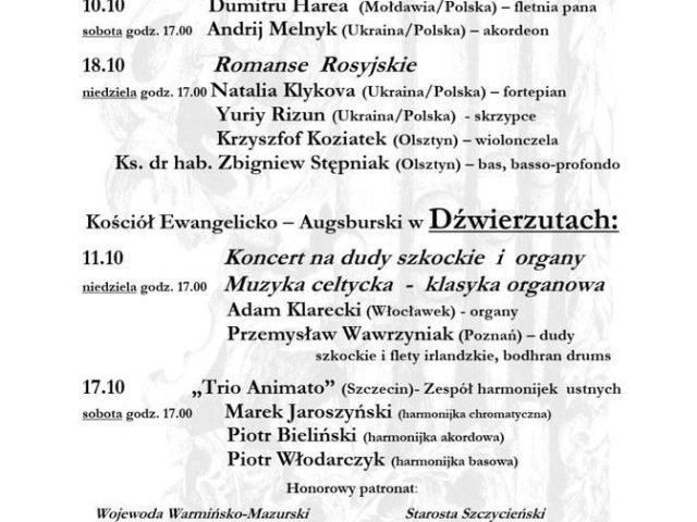 Kościół Ewangelicko-Augsburskim w Pasymiu zaprasza na koncerty