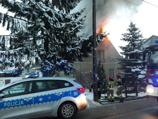 Pożar domu przy ulicy Olsztyńskiej w Pasymiu