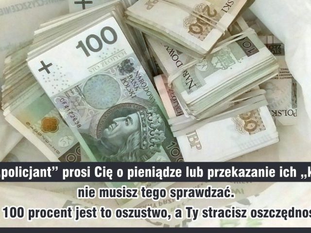 Seniorka oszukana metodą „na policjanta” straciła ponad 30 tysięcy