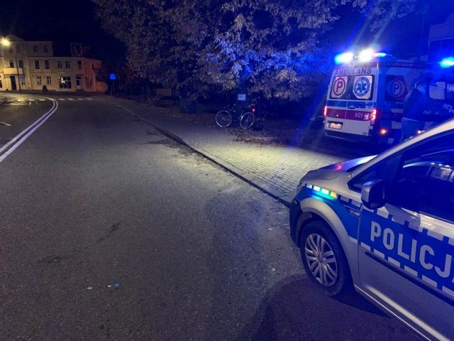 Potracenie rowerzystki na ulicy Nowowiejskiego w Wielbarku