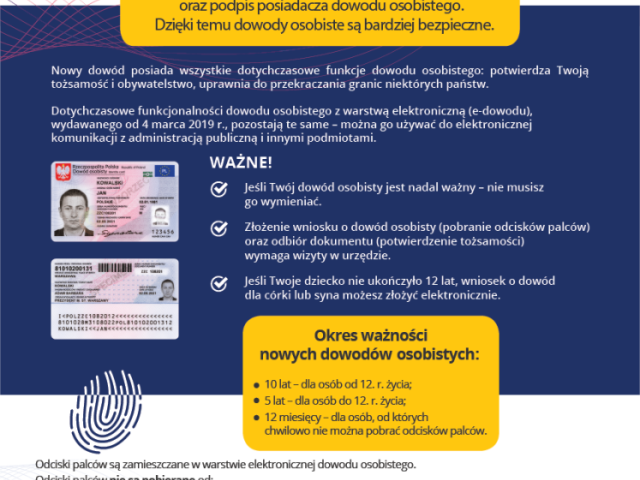 Nowe dowody osobiste z odciskami palców