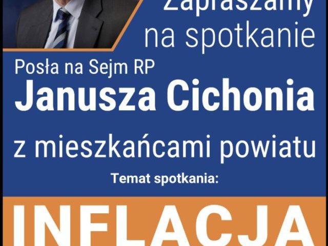 Poniedziałek, 21 lutego – spotkanie z posłem Januszem Cichoniem