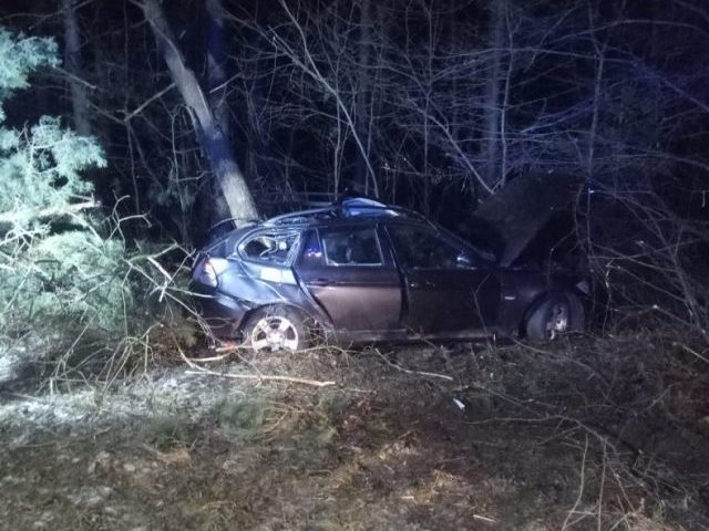 Po policyjnym pościgu auto nastolatków zatrzymało się na drzewie