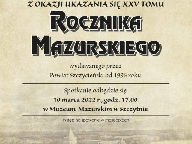 Czwartek, 10 marca – Rocznik Mazurski w Muzeum