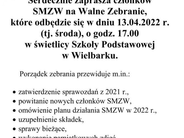 Walne Zebranie Miłośników Ziemi Wielbarskiej