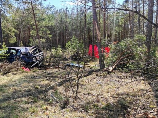 Tragiczny wypadek na trasie Sędrowo - Kipary. Nie żyje 56-letni mężczyzna (zdjęcia)