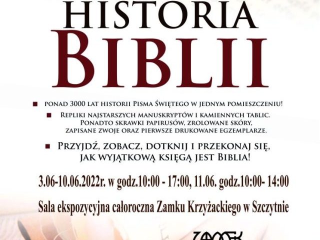 „Historia Biblii” - zaproszenie na wystawę – piątek, 3 czerwca
