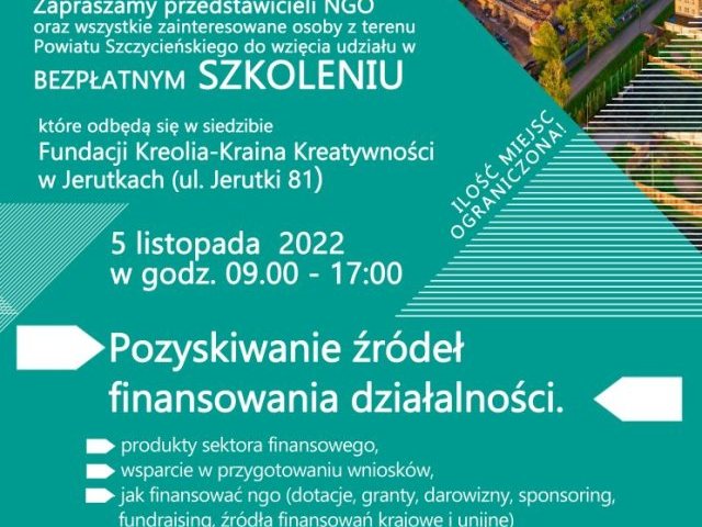 Zapisz się na darmowe szkolenie, pozyskaj pieniądze i wiedzę (sprawdź szczegóły)