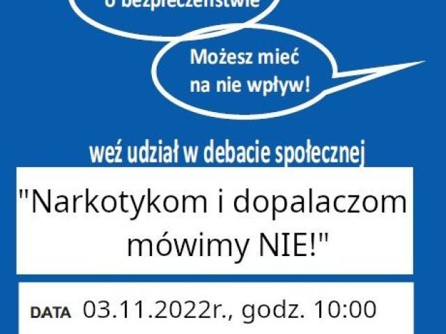 Narkotykom i dopalaczom powiedzą „Nie!” - policjanci zapraszają na debatę