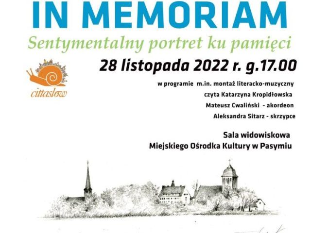 Pasymianie In Memoriam - Sentymentalny portret ku pamięci – poniedziałek, 28 listopada