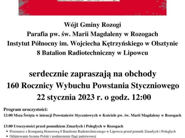 160 rocznica Powstania Styczniowego. Gmina Rozogi będzie świętowała