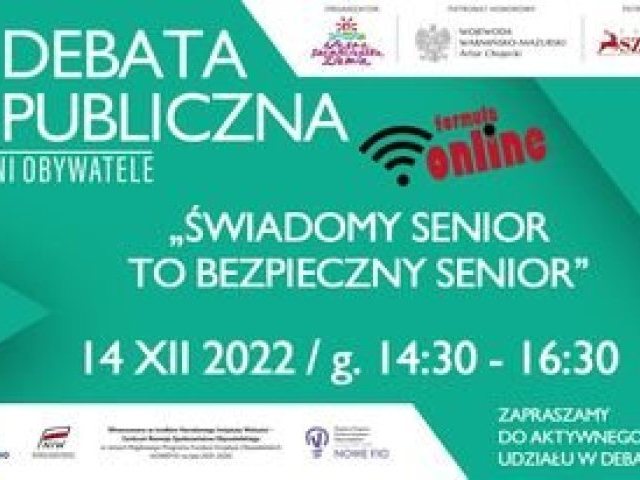 W środę debata - „Świadomy senior to bezpieczny senior”