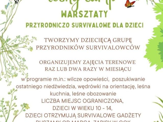 Leśny Camp – warsztaty przyrodniczo-survivalowe dla dzieci (sprawdź szczegóły)