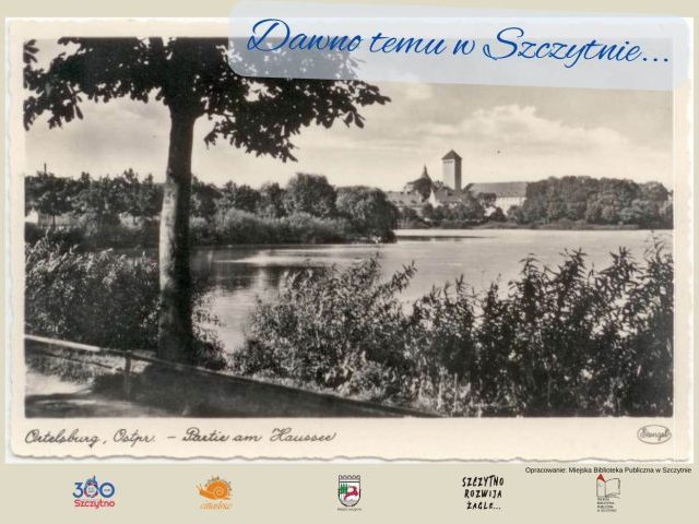 Stara pocztówka z widokiem na jezioro... Miasto przypomina dawne Szczytno
