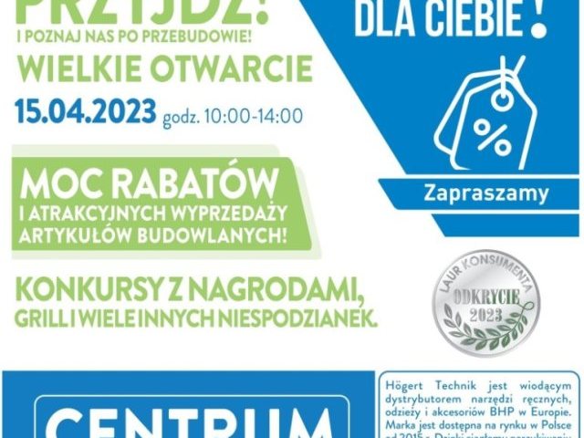 Zapraszamy na wielkie otwarcie CENTRUM NARZĘDZIOWEGO GTV STOLMET-SZCZYTNO!