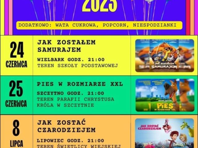 Letnie Kino Familijne w Wielbarku i Szczytnie: Magiczne seanse pod otwartym niebem!